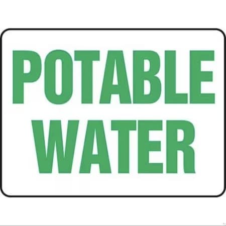 Accuform SAFETY SIGN POTABLE WATER 10 in  X 14 in MCAW501XL